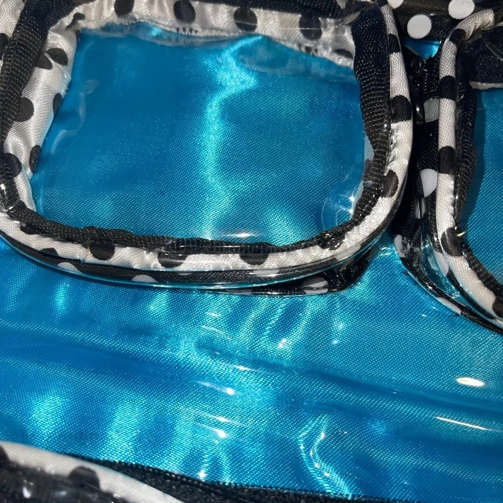 Dolly Mama Blue Satin & Sequin Makeup/Jewelry Case